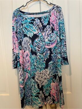 Lilly Pulitzer dress with Aqua & Pink Coral Print